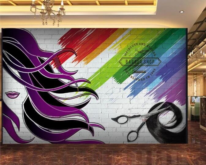 3D Purple Hair 1522 Wall Murals Wallpaper AJ Wallpaper 2