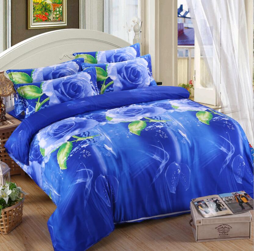 3D Blue Rose 1175 Bed Pillowcases Quilt