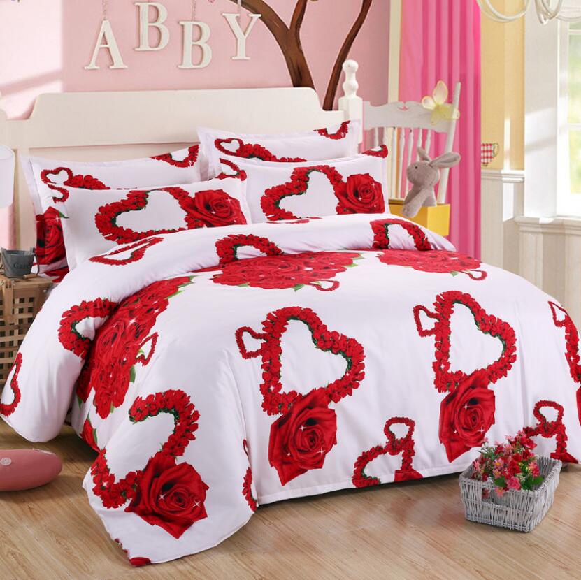 3D Love Rose 6002 Bed Pillowcases Quilt