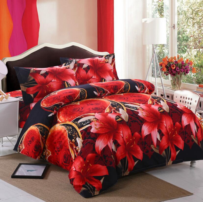 3D Rose Lily 1190 Bed Pillowcases Quilt