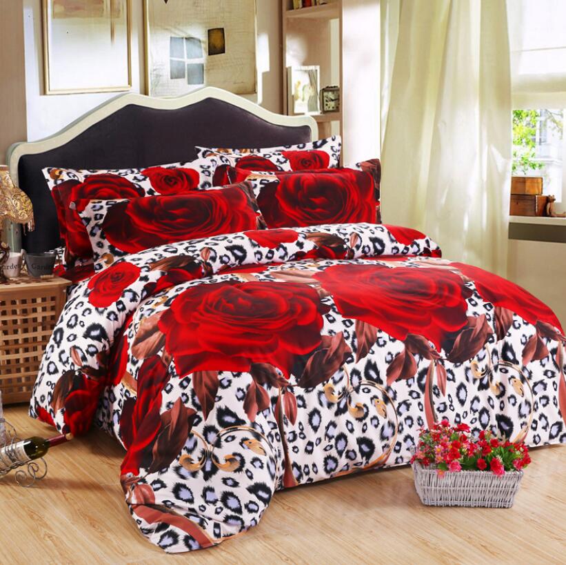3D Rose Leopard Pattern 1193 Bed Pillowcases Quilt