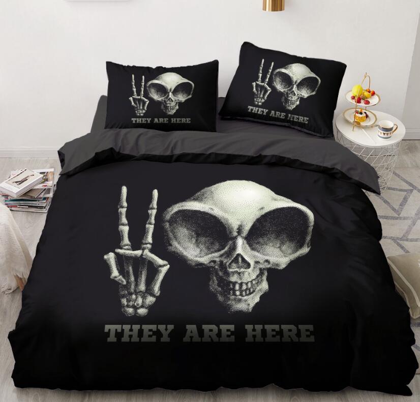 3D Bone Face 8187 Bed Pillowcases Quilt