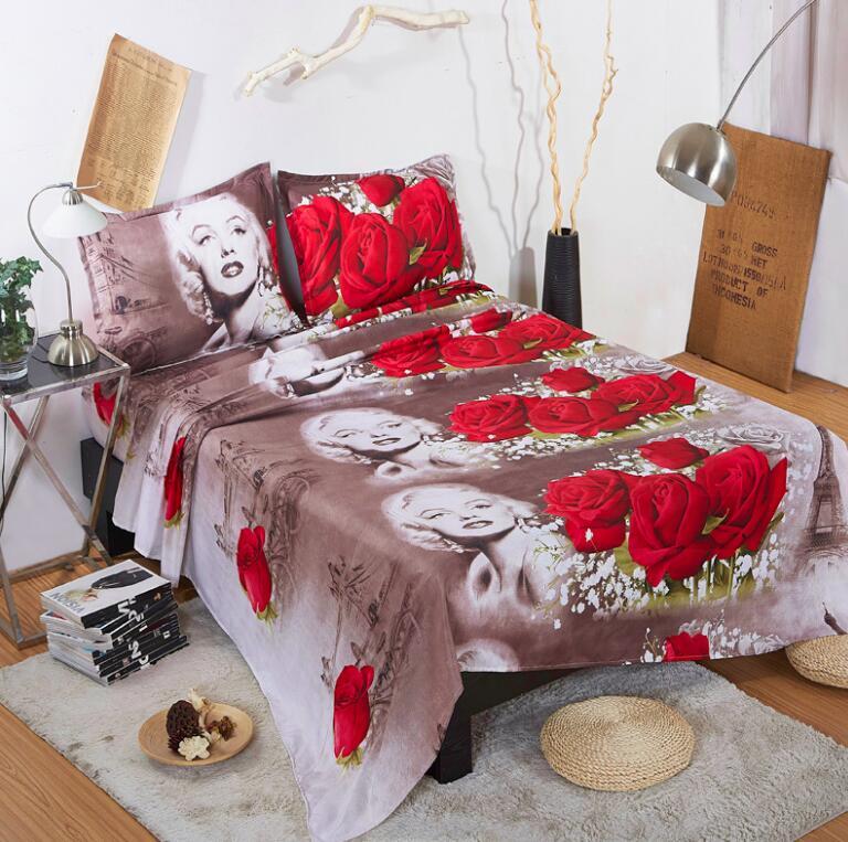 3D Marilyn Monroe Rose 6024 Bed Pillowcases Quilt