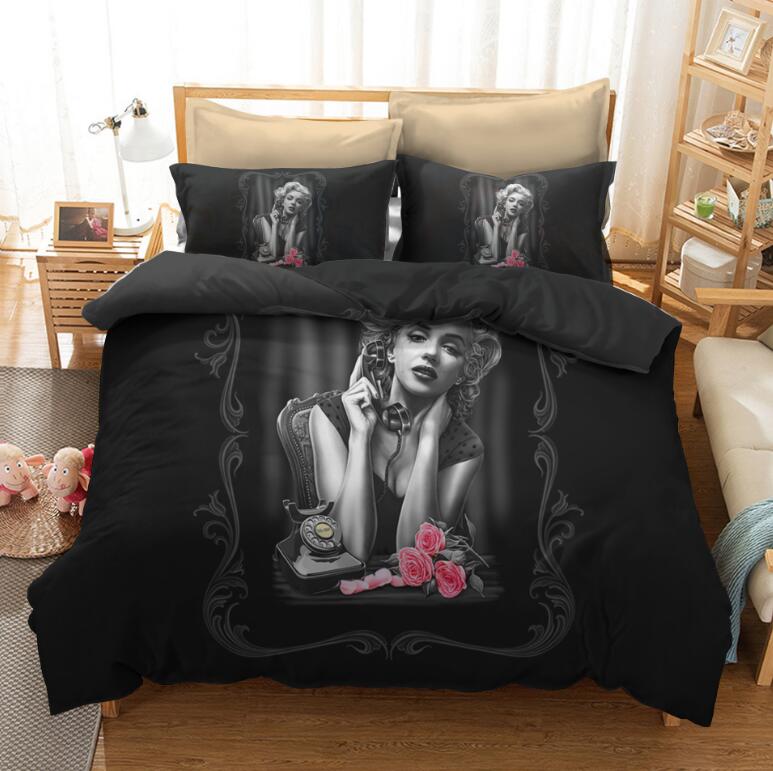 3D Marilyn Monroe Flower 1178 Bed Pillowcases Quilt