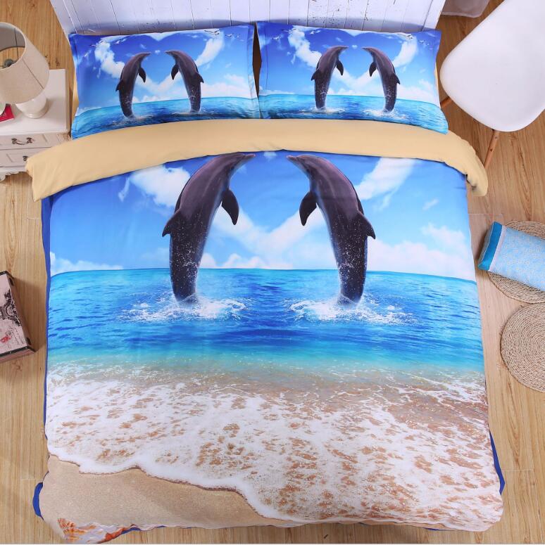 3D Beach Dolphin 1137 Bed Pillowcases Quilt