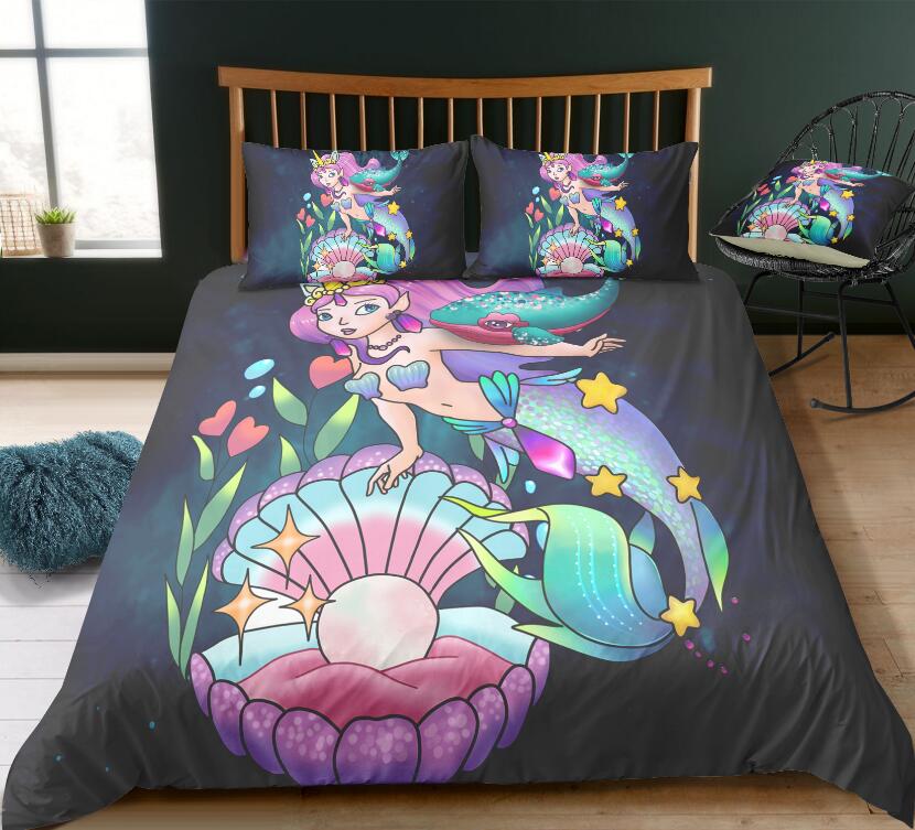 3D Pearl Mermaid 6073 Bed Pillowcases Quilt