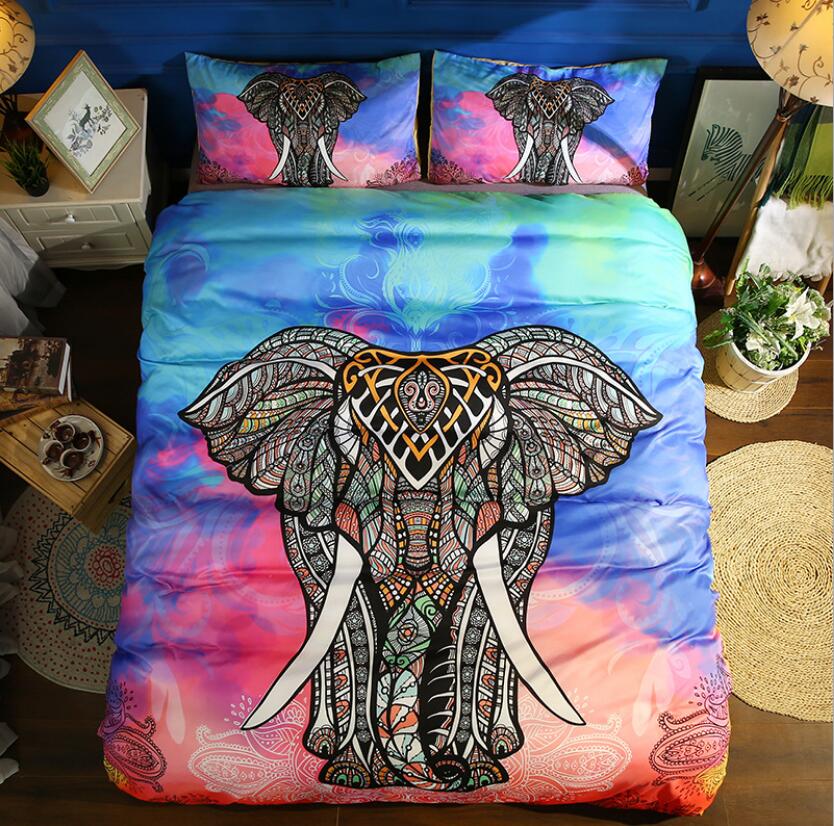 3D Colorful Elephant 1094 Bed Pillowcases Quilt