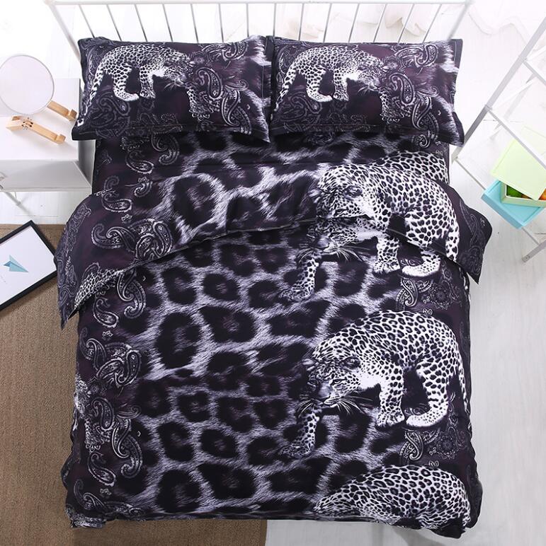 3D Black And White Leopard 1140 Bed Pillowcases Quilt
