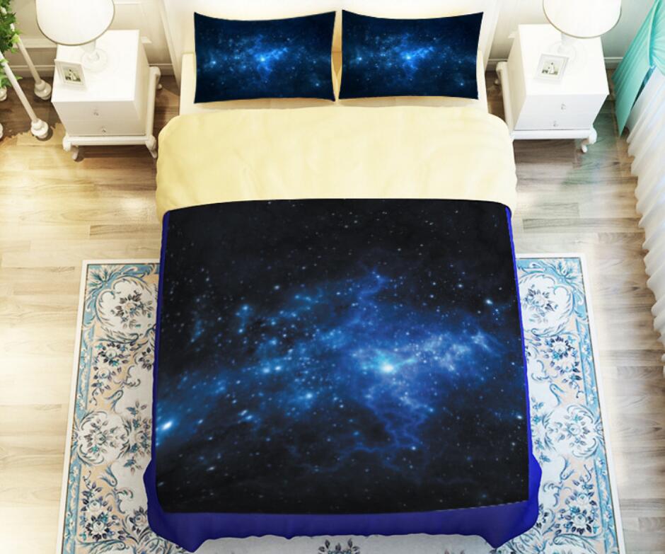 3D Blue Starry Sky 1108 Bed Pillowcases Quilt