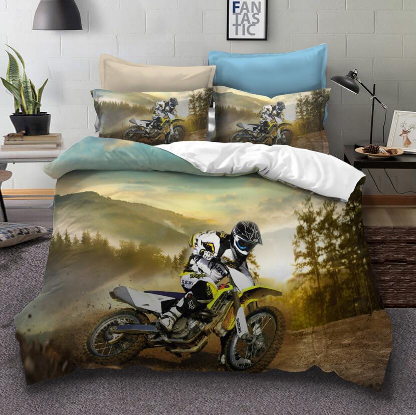 3D Mountain Motorcycle 1069 Bed Pillowcases Quilt