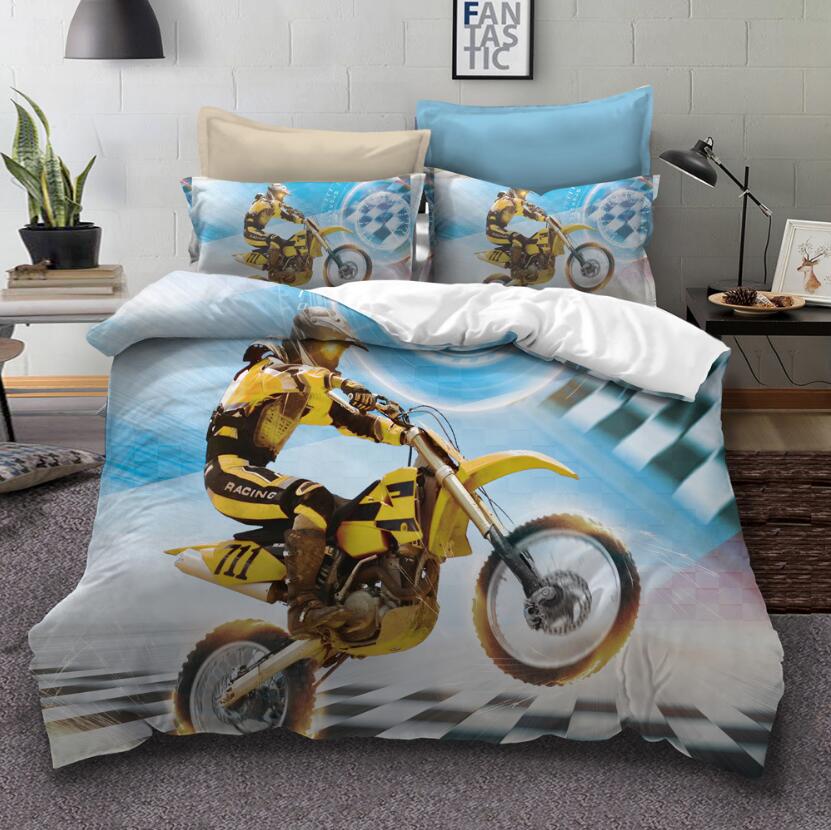 3D Motorcycle Eace 1070 Bed Pillowcases Quilt