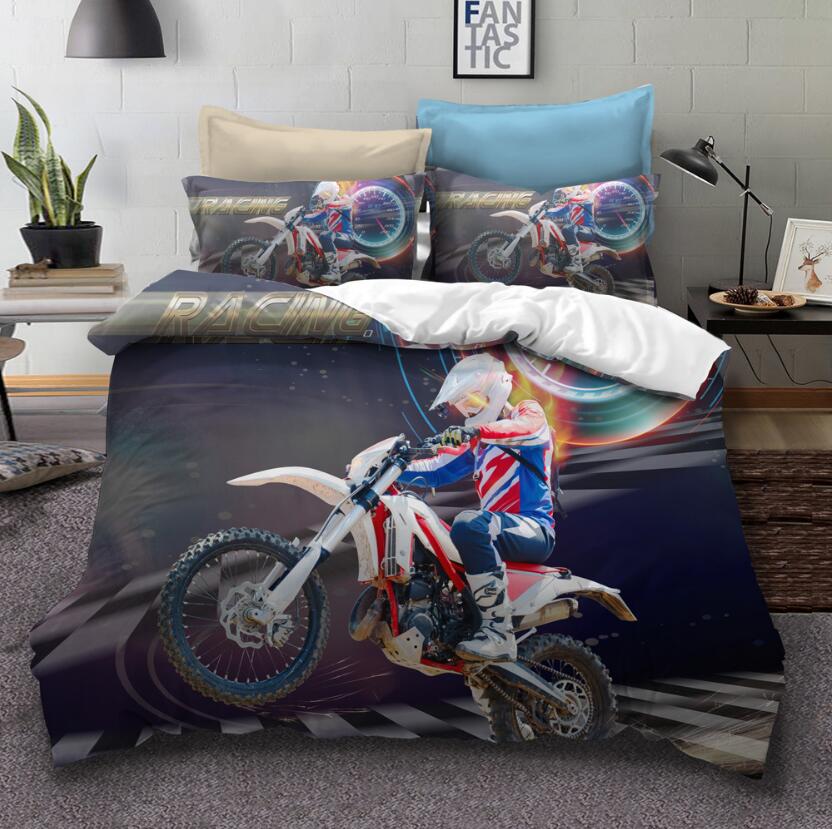 3D Motorcycle Rider 1071 Bed Pillowcases Quilt