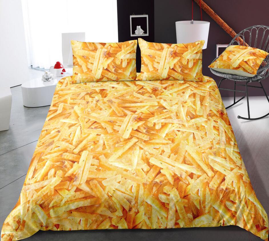 3D French Fries 6026 Bed Pillowcases Quilt