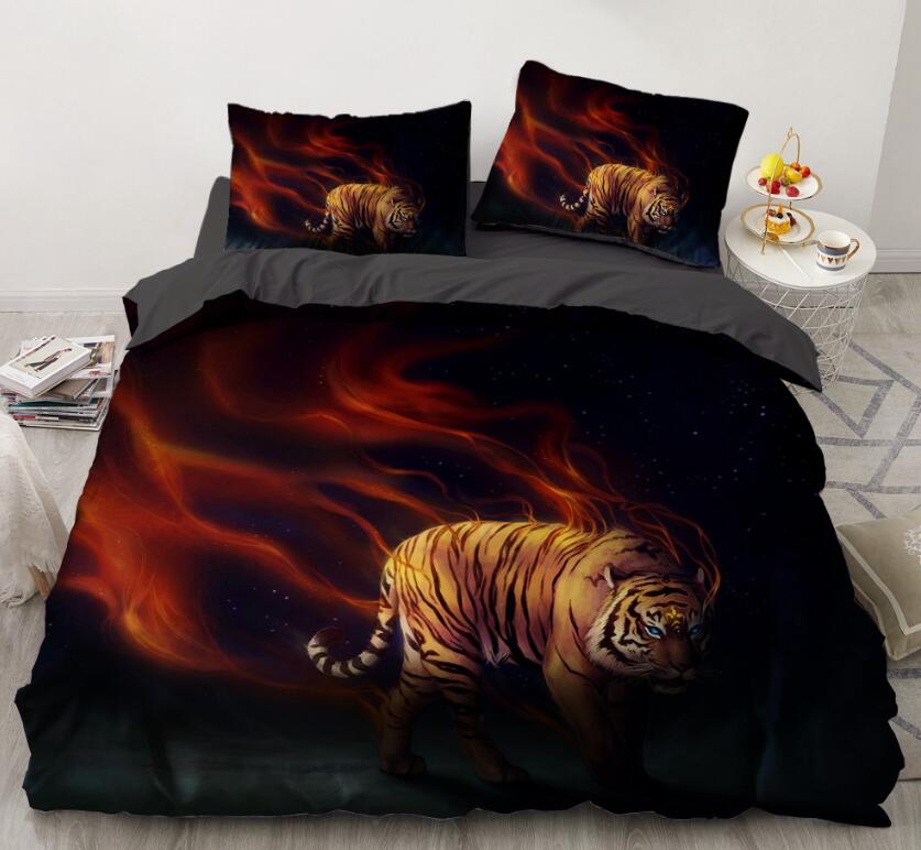 3D Tiger Flame 9948 Bed Pillowcases Quilt