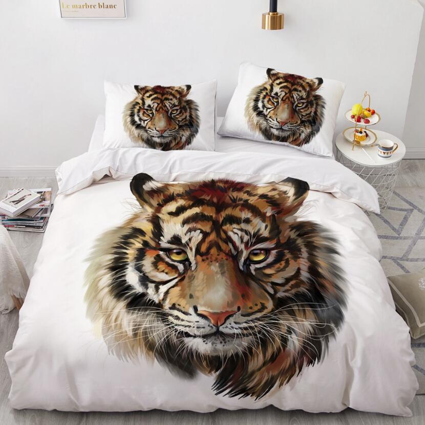 3D Tiger Head 9952 Bed Pillowcases Quilt