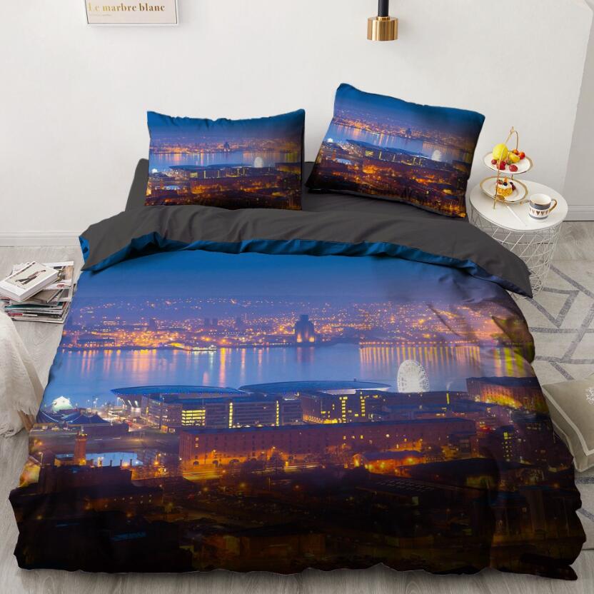 3D Night City Lights 11123 Bed Pillowcases Quilt