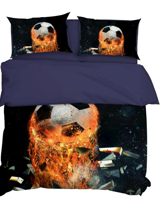 3D Football Flame 9061 Bed Pillowcases Quilt