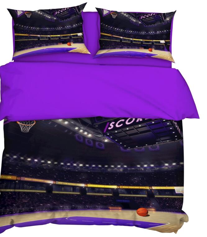 3D Court Purple 9071 Bed Pillowcases Quilt