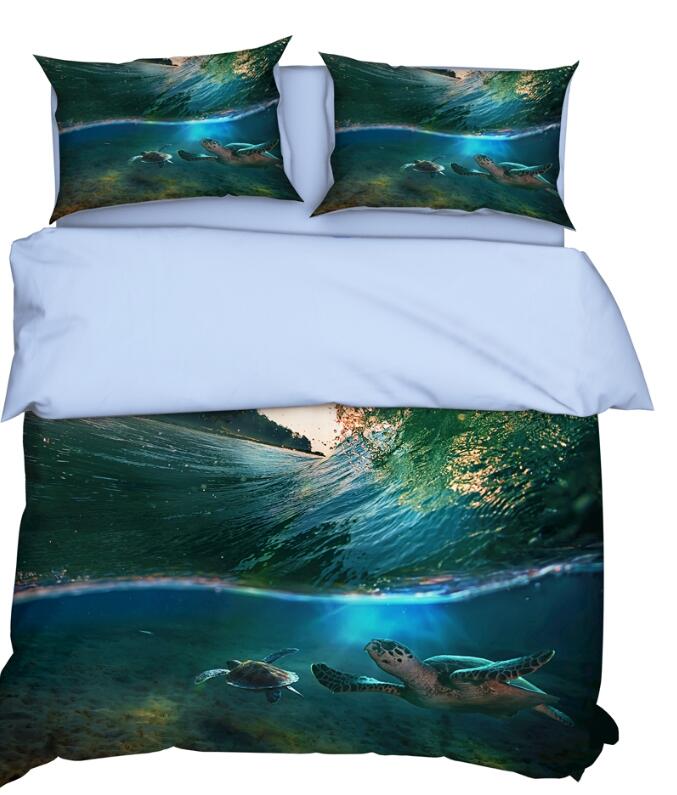 3D Underwater Sea Turtle 9932 Bed Pillowcases Quilt