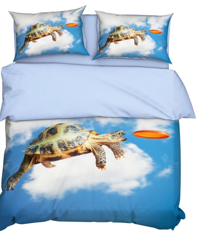 3D Sky Turtle Frisbee 9938 Bed Pillowcases Quilt