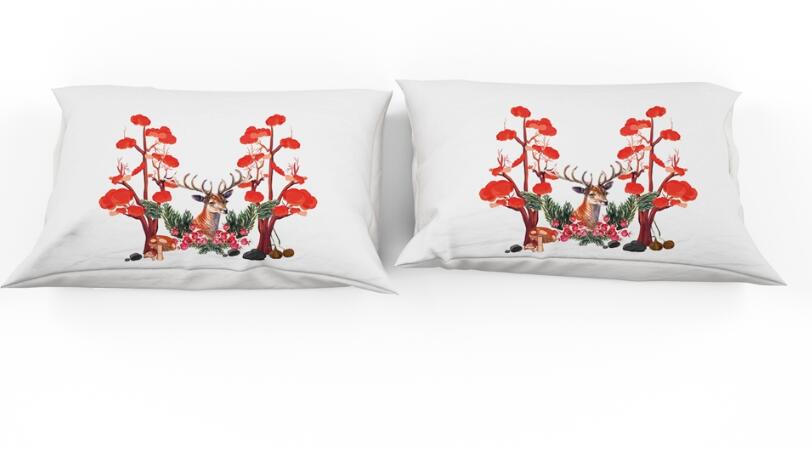 3D Deer Mangrove Flower 9904 Bed Pillowcases Quilt