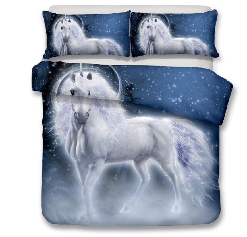 3D Star Unicorn 6132 Bed Pillowcases Quilt