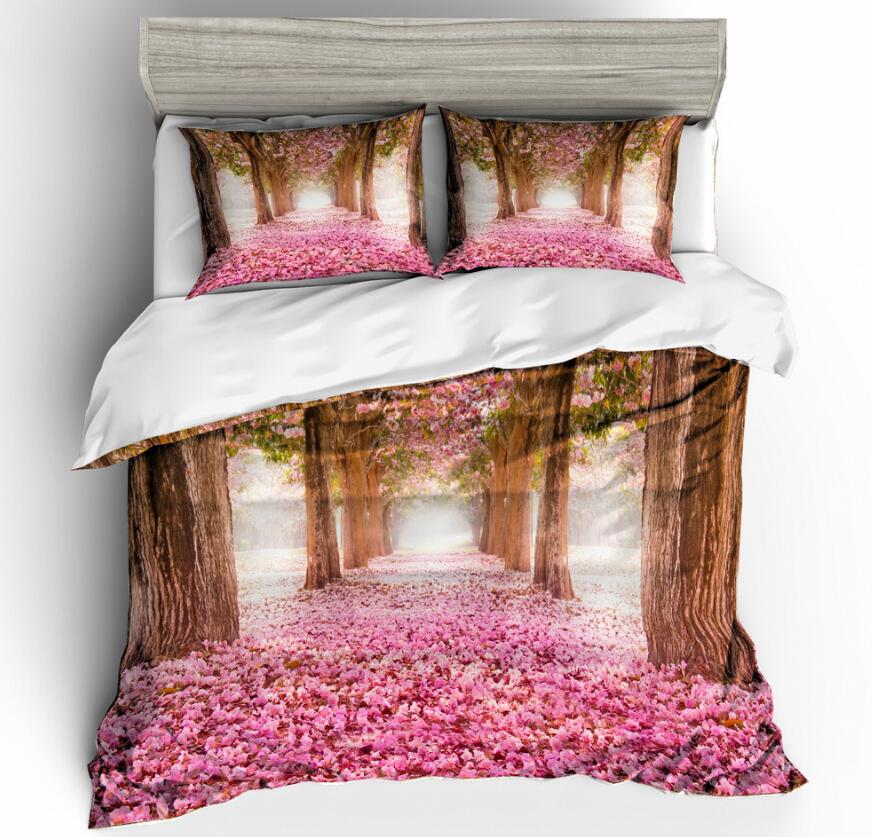 3D Tree Way Petal 6088 Bed Pillowcases Quilt