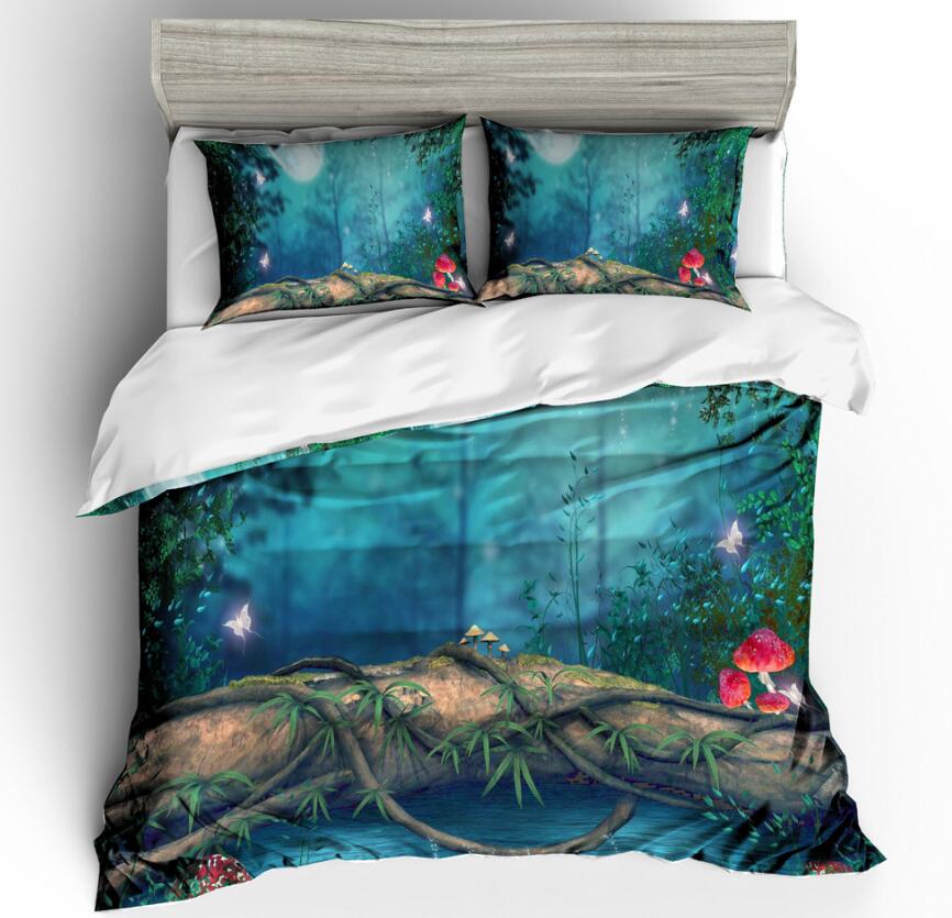 3D Branch Mushroom 6091 Bed Pillowcases Quilt