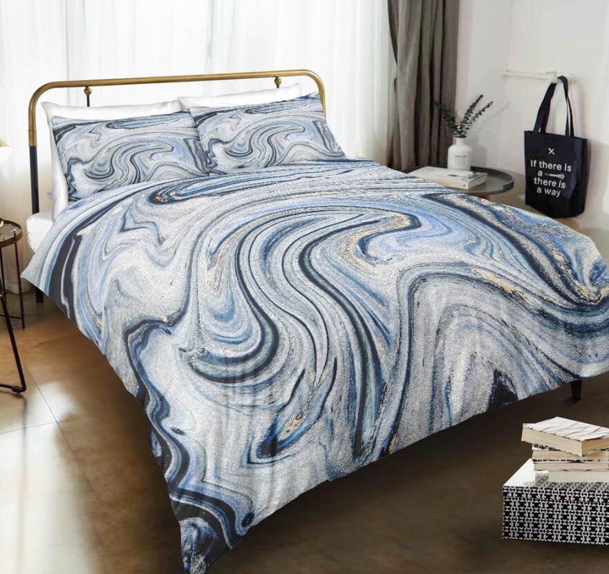 3D Grey Marble Pattern 6105 Bed Pillowcases Quilt