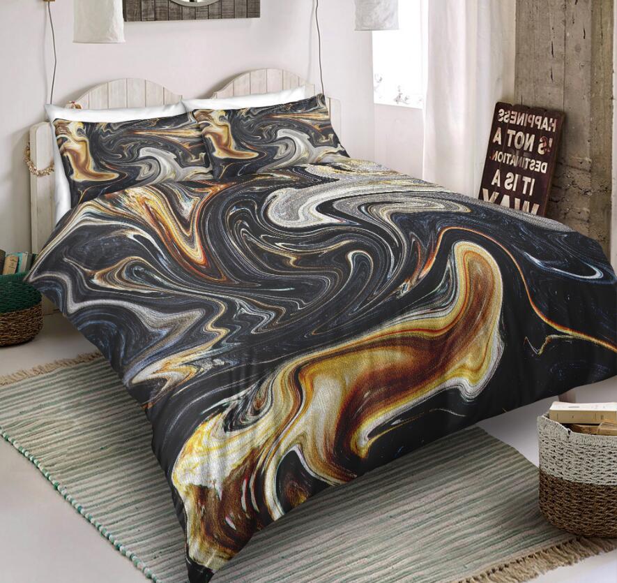 3D Brown Marble Pattern 6112 Bed Pillowcases Quilt