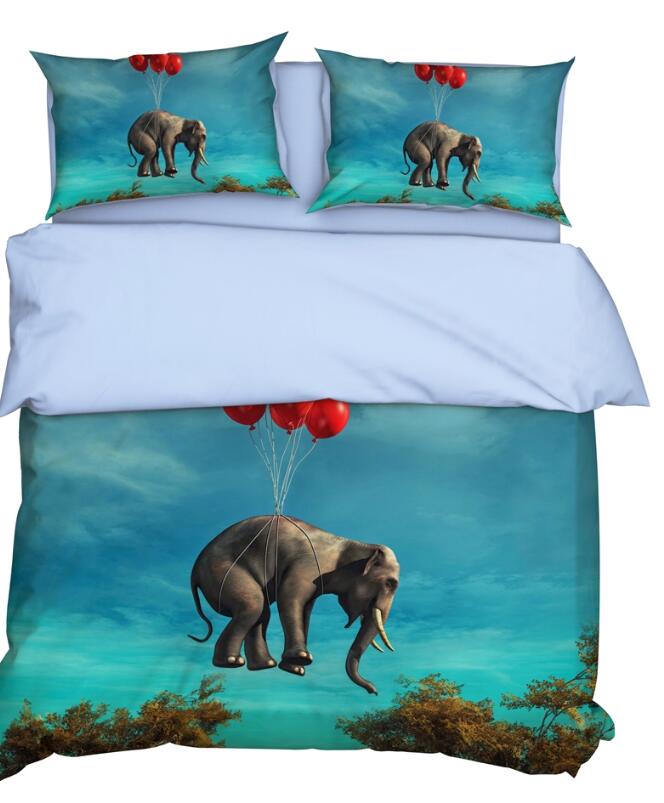 3D Balloon Elephant 9930 Bed Pillowcases Quilt