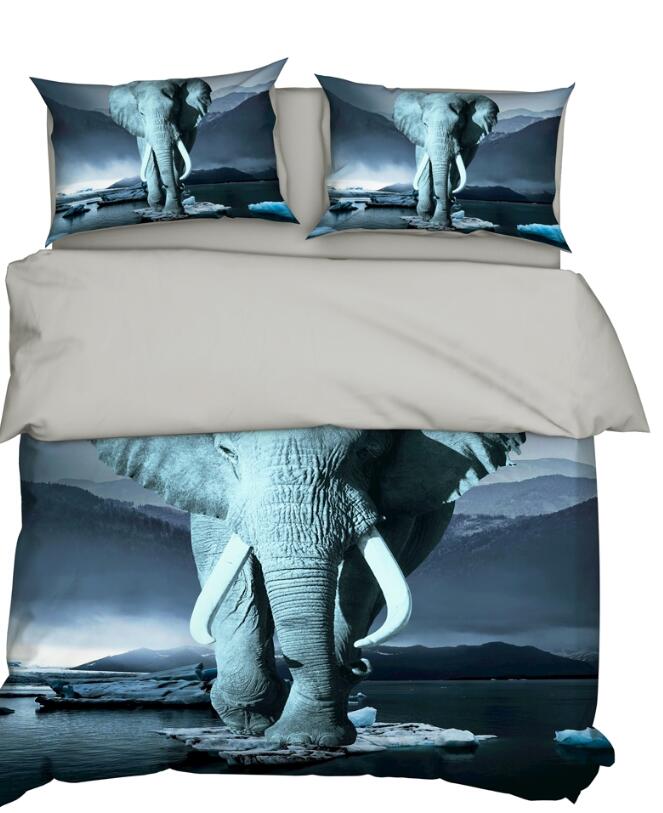 3D Elephant Ivory 9905 Bed Pillowcases Quilt
