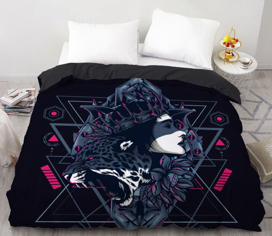 3D Leopard Female 99195 Bed Pillowcases Quilt