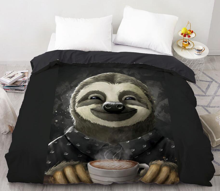 3D Sloth Laugh 99189 Bed Pillowcases Quilt