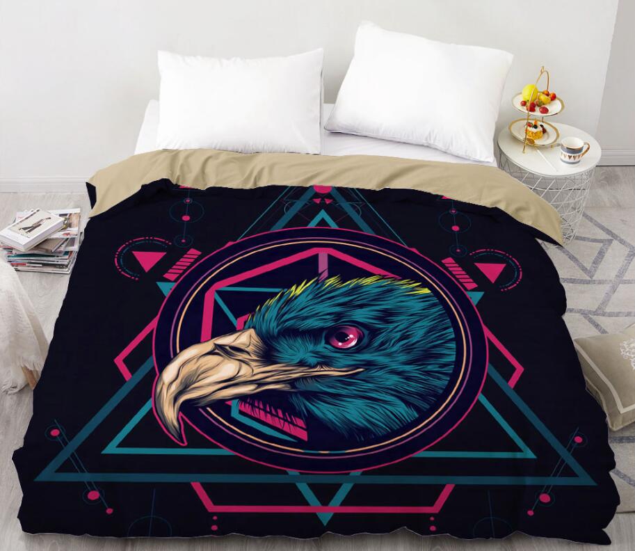 3D Eagle Triangle 99200 Bed Pillowcases Quilt