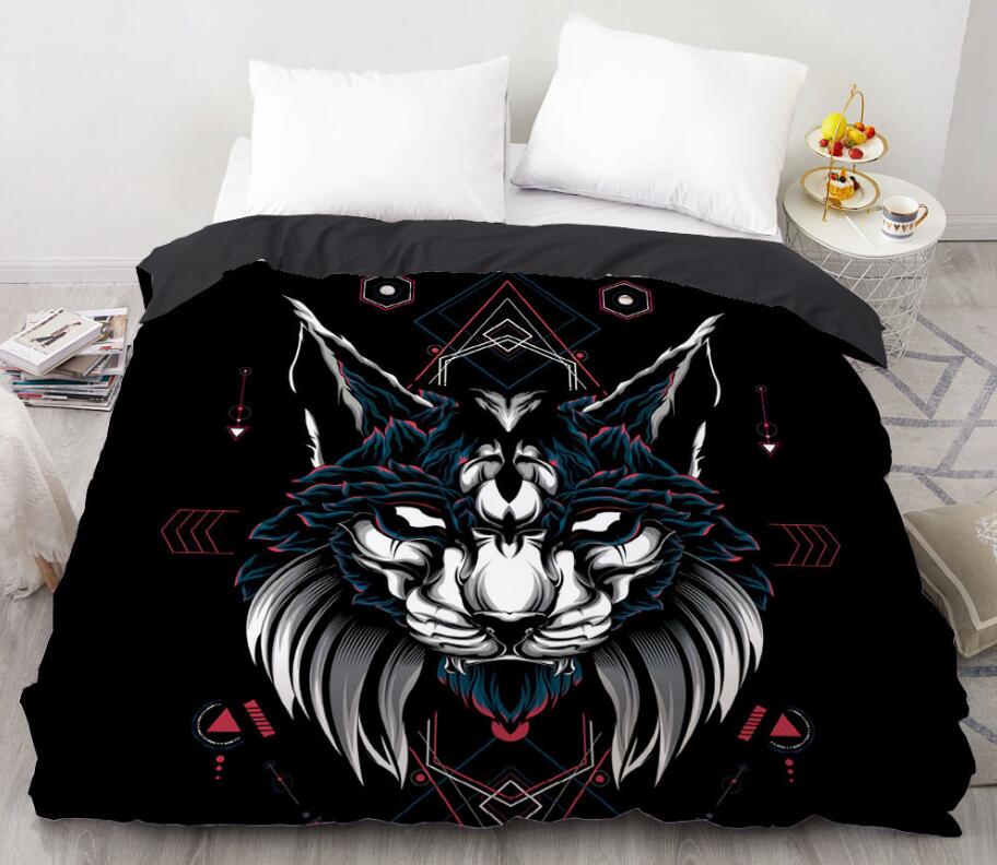 3D Cat Triangle 8801 Bed Pillowcases Quilt