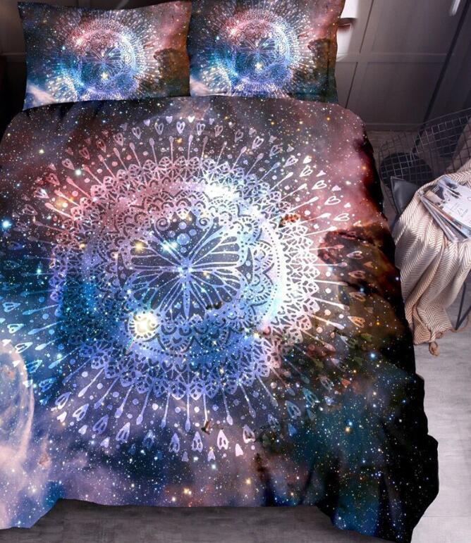 3D Starry Sky White Lines 9075 Bed Pillowcases Quilt