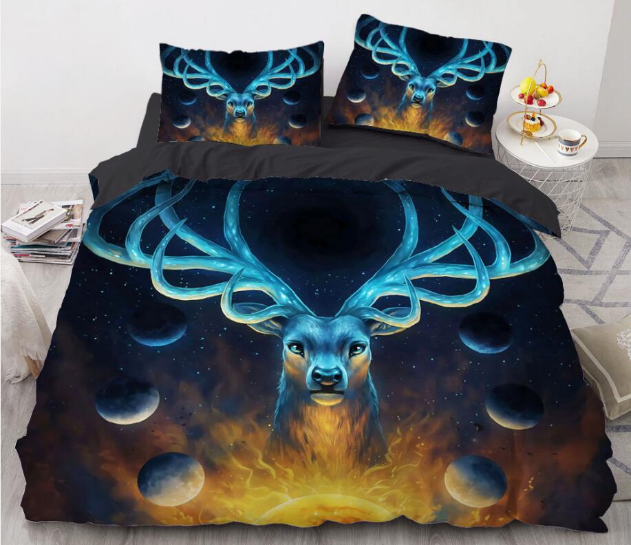 3D Deer Planet 8848 Bed Pillowcases Quilt