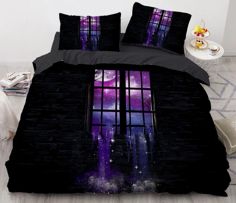 3D Window Moonlight 8884 Bed Pillowcases Quilt