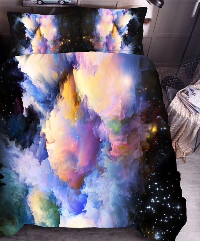 3D Starry Sky Clouds 9118 Bed Pillowcases Quilt