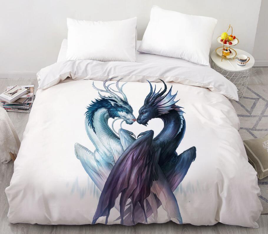 3D Double Dragon 88112 Bed Pillowcases Quilt