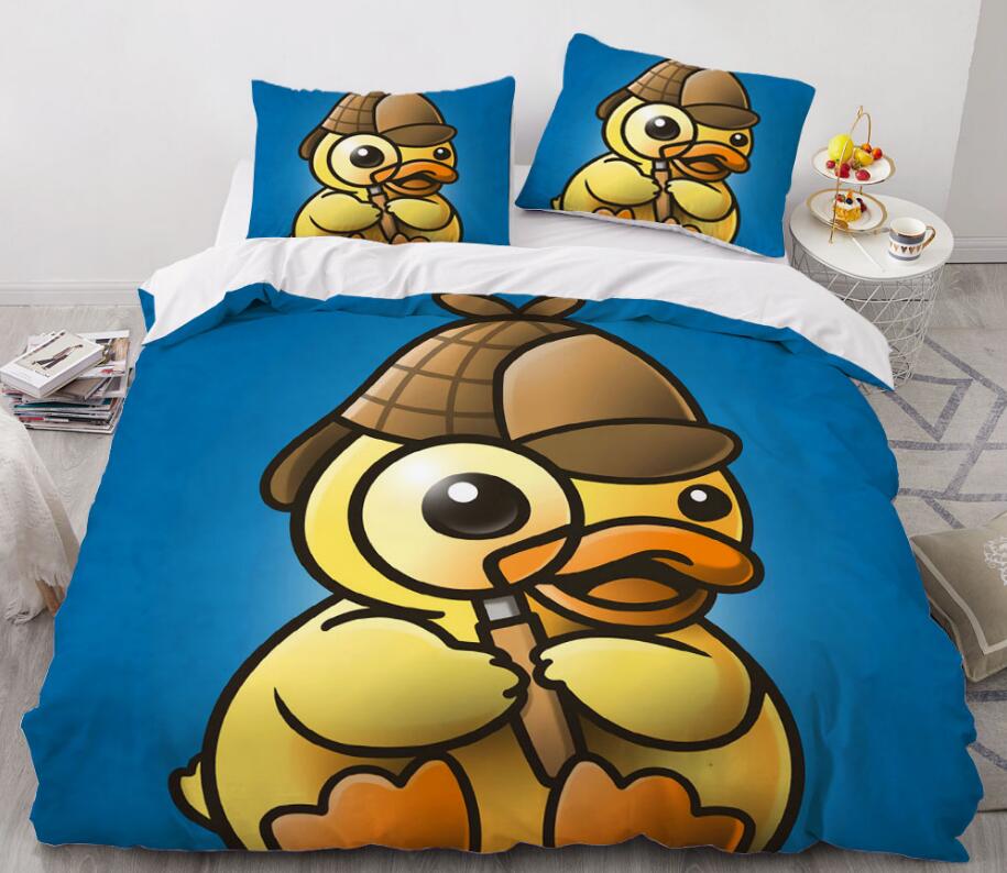 3D Cartoons Detective Duck 8824 Bed Pillowcases Quilt