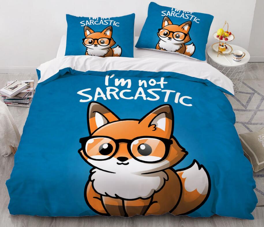 3D Cartoons Fox 8828 Bed Pillowcases Quilt