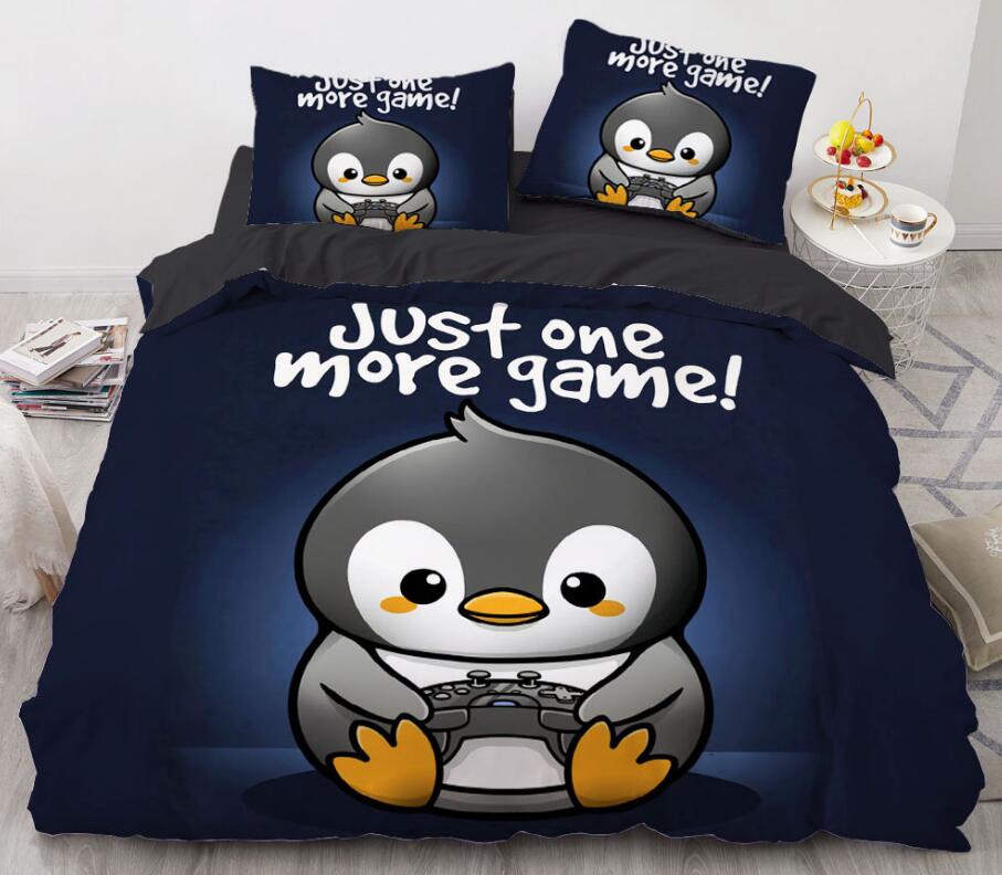 3D Cartoons Penguin 8807 Bed Pillowcases Quilt