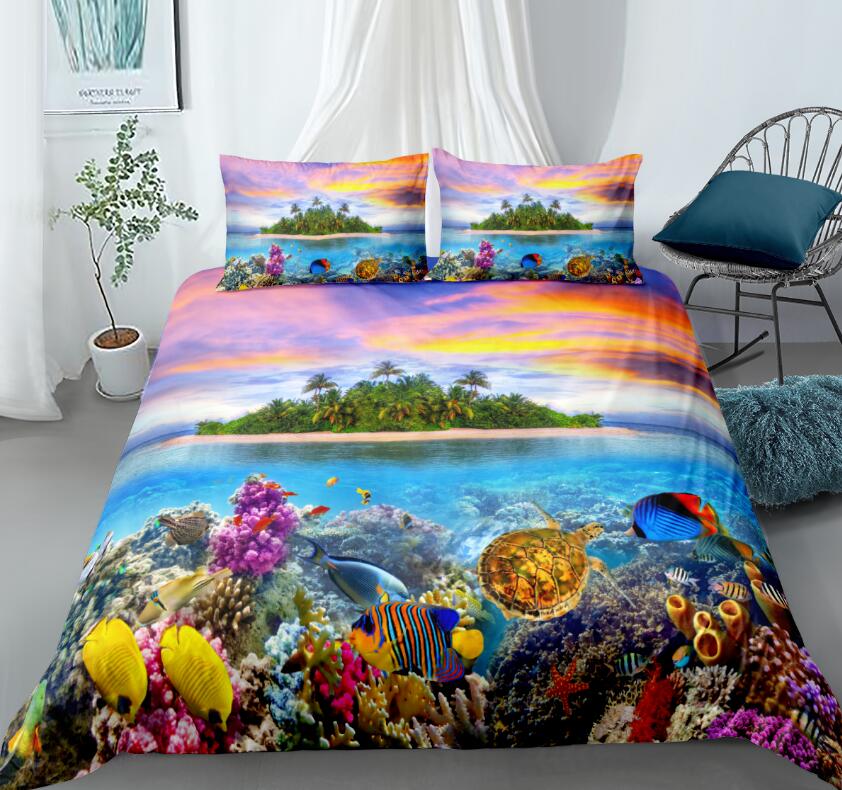 3D Island Conch 8894 Bed Pillowcases Quilt