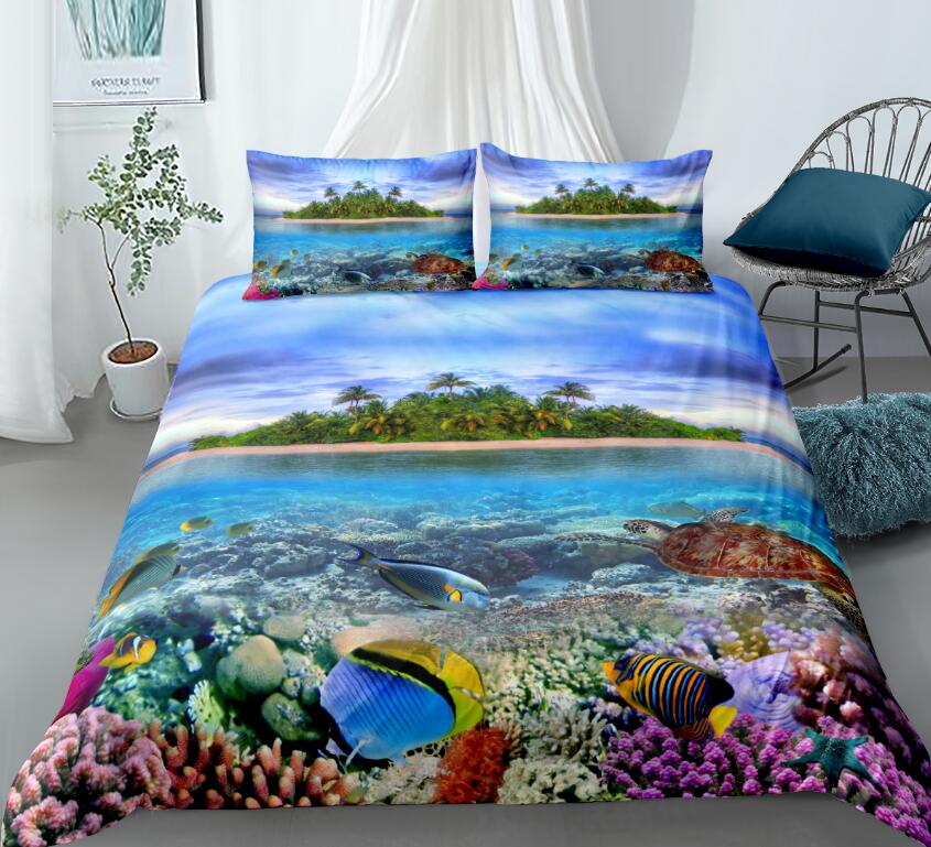 3D Coral Fish 88105 Bed Pillowcases Quilt