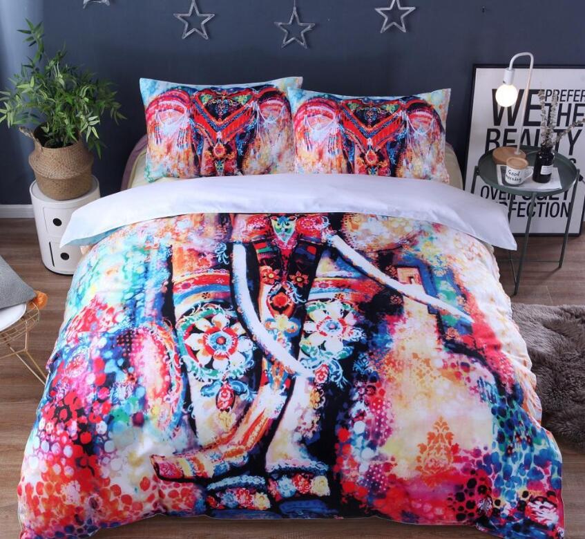 3D Colorful Elephant Five Colors 99178 Bed Pillowcases Quilt