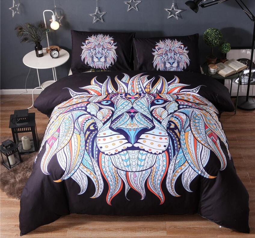 3D Lion Pattern 99184 Bed Pillowcases Quilt
