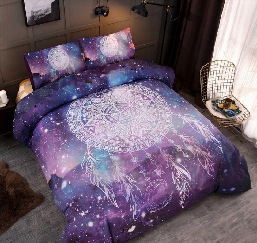 3D Purple Starry Sky Dreamcatcher 9970 Bed Pillowcases Quilt