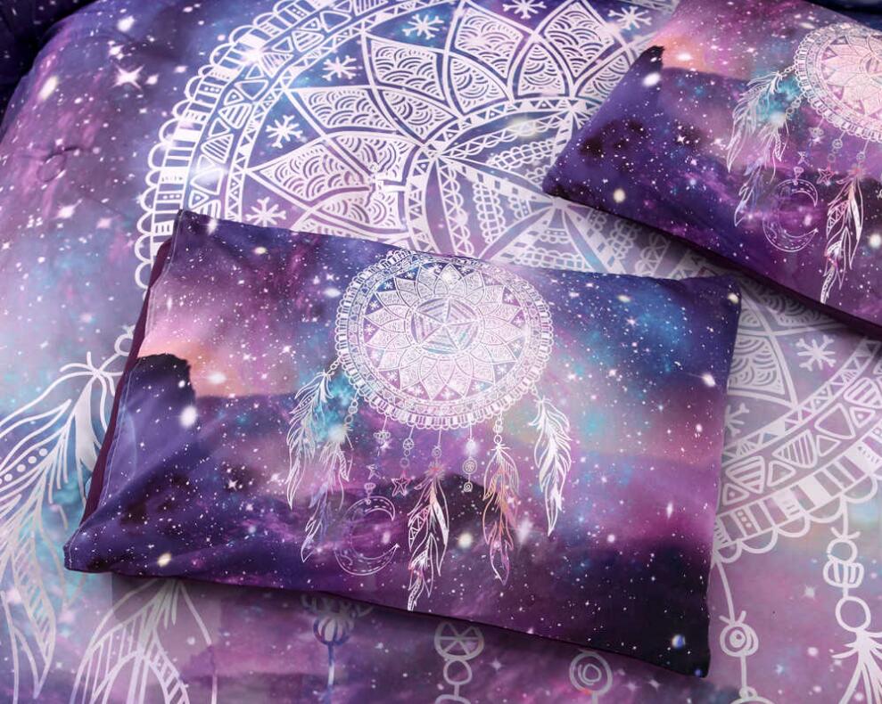 3D Purple Starry Sky Dreamcatcher 9970 Bed Pillowcases Quilt